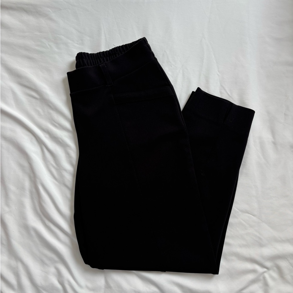 Black Elastic Waist Pants Dress Pants